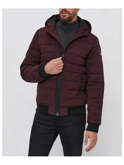 Men's Classic Hooded Puffer Padding Burgundy - DKNY - BALAAN 2