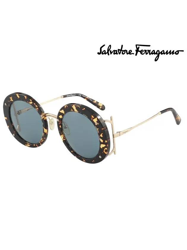 Round Acetate Sunglasses Brown - SALVATORE FERRAGAMO - BALAAN 2