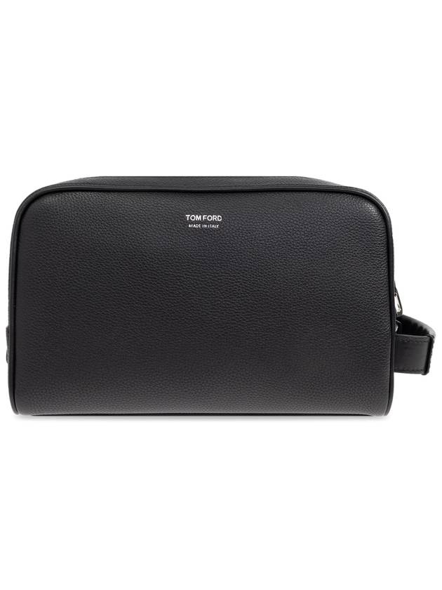 Tom Ford Leather Makeup Bag, Men's, Black - TOM FORD - BALAAN 3