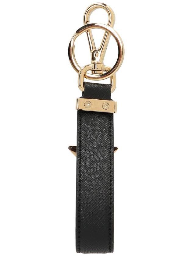 Saffiano Logo Key Holder Black - PRADA - BALAAN 4