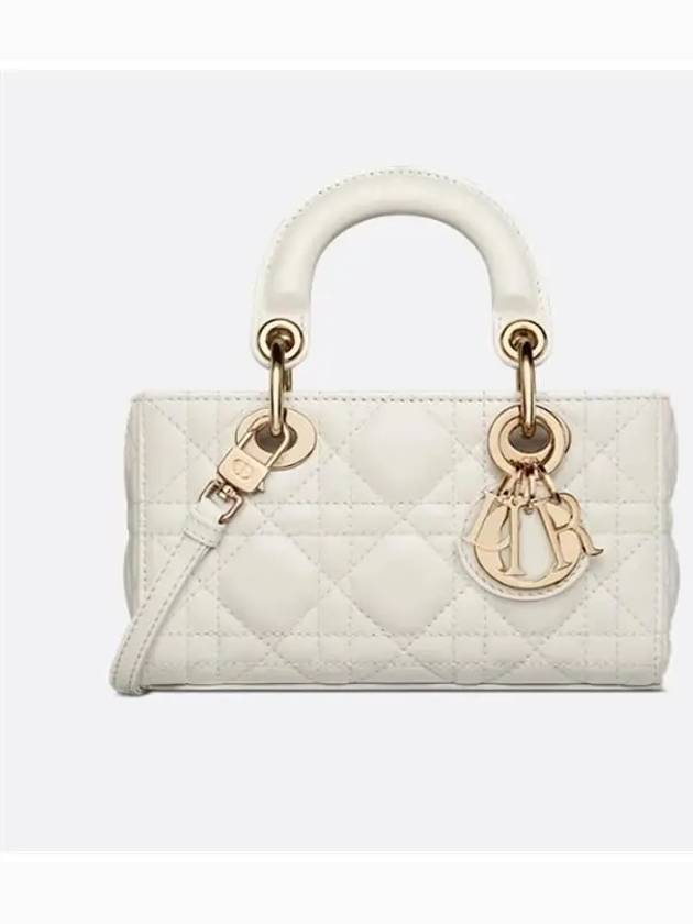 Lady D Joy Cannage Lambskin Micro Tote Bag White - DIOR - BALAAN 2