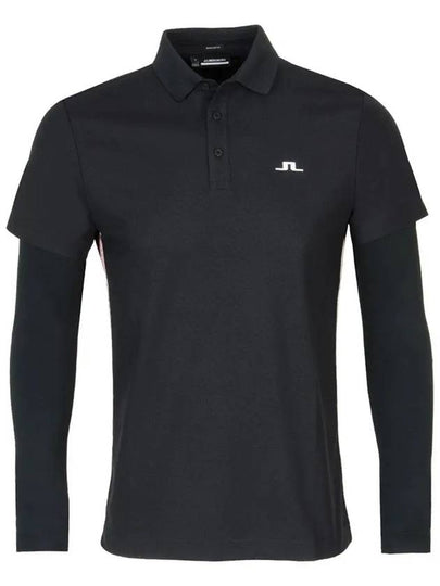 Liam Regular Fit Long Sleeve Polo Shirt Black - J.LINDEBERG - BALAAN 2