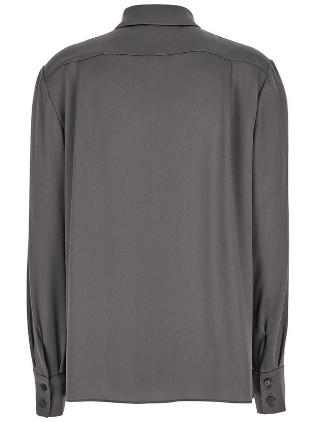 Grey Shirt With Pointed Collar In Silk Blend Woman - ALBERTA FERRETTI - BALAAN 2