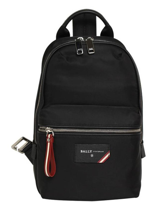 Puston Logo Patch Nylon Sling Messenger Bag Black - BALLY - BALAAN 2