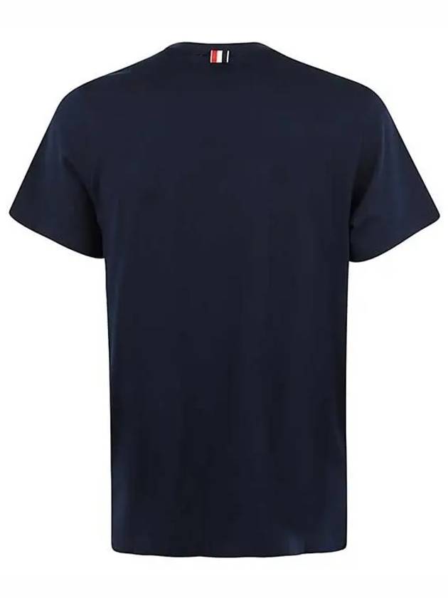 Men's Side Slit Relaxed Short Sleeve T-Shirt Navy - THOM BROWNE - BALAAN 3