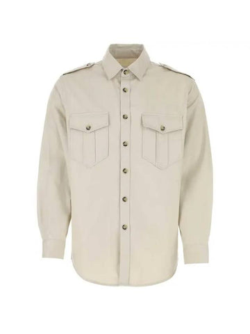 Embroidered Logo Flap Pocket Long Sleeve T-Shirt Beige - ISABEL MARANT - BALAAN 1