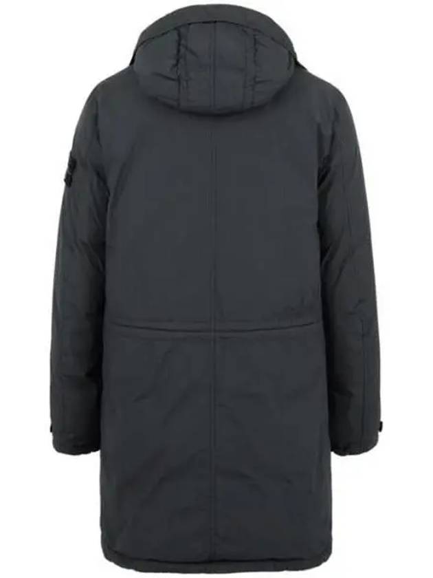 Wappen Long Hooded Jacket Charcoal - STONE ISLAND - BALAAN 4