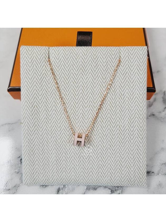 Mini Pop H Pendant Rose Gold Rose Dragee - HERMES - BALAAN 2