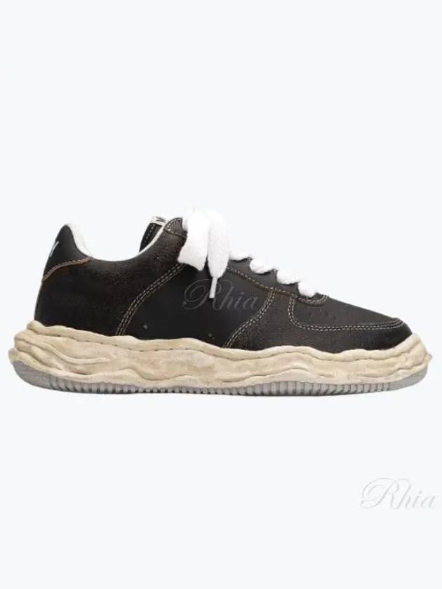 24 A12FW715 Black Wayne OG Sole Leather Low Top Sneakers - MIHARA YASUHIRO - BALAAN 1