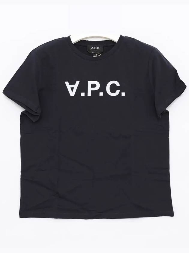 VPC Logo Organic Cotton Short Sleeve T-Shirt Navy - A.P.C. - BALAAN 4