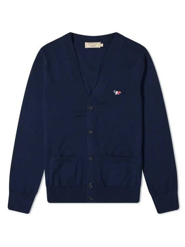 Tricolor Fox Patch Classic Cardigan Navy - MAISON KITSUNE - BALAAN 1