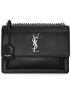 Sunset Monogram Medium Shoulder Bag Black - SAINT LAURENT - BALAAN 5