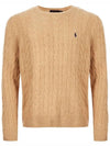 Embroidery Logo Pony Knit Top Light Brown - POLO RALPH LAUREN - BALAAN 3