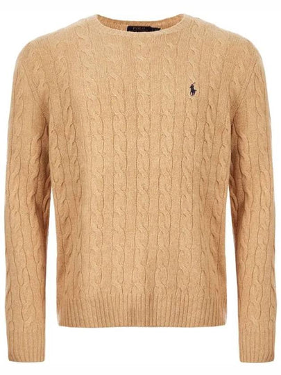 Embroidery Logo Pony Knit Top Light Brown - POLO RALPH LAUREN - BALAAN 2