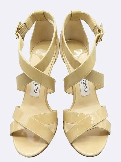 Open Toe Nude Beige Patent Women s Sandals 235MM - JIMMY CHOO - BALAAN 2