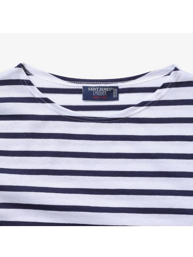 Minquiers Modern Stripe Long Sleeve T-Shirt Neige Marine - SAINT JAMES - BALAAN 4