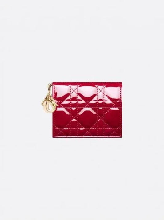 Lady Patent Cannage Calfskin Small Wallet Cherry Red - DIOR - BALAAN 2