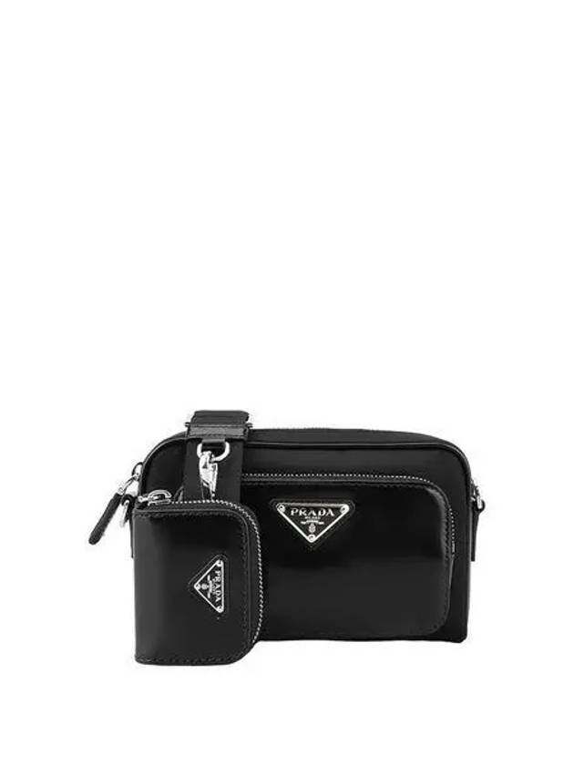 Re-Nylon Brushed Leather Shoulder Bag Black - PRADA - BALAAN 2