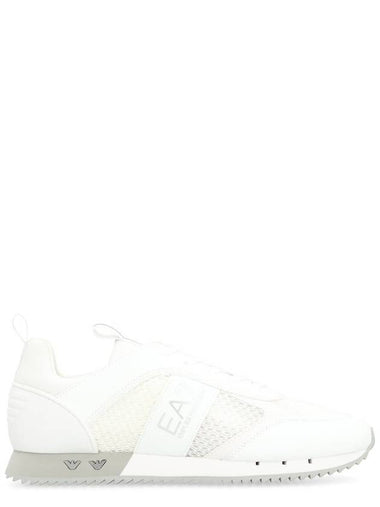 Ea7 Emporio Armani Mesh And Vegan Leather Low-Top Sneakers - EMPORIO ARMANI - BALAAN 1