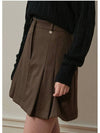 Petrico logo point pleated skirt brown - MICANE - BALAAN 3