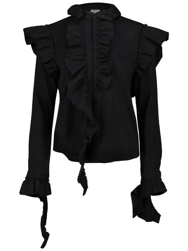 Long Sleeve Ruffle Shirt WE64SH200B_BLACK - VETEMENTS - BALAAN 2