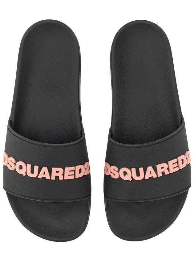 pink logo slippers black - DSQUARED2 - BALAAN 3