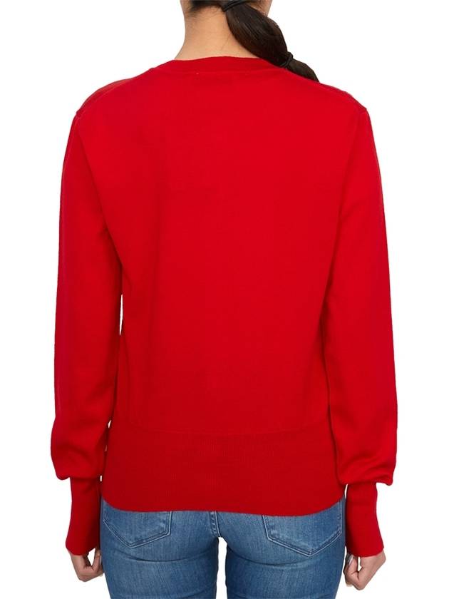 Bea Logo Wool Cardigan Red - VIVIENNE WESTWOOD - BALAAN 5