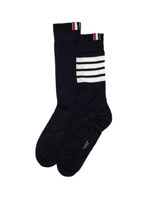 4 Bar Stripe Cotton Socks Black - THOM BROWNE - BALAAN 2