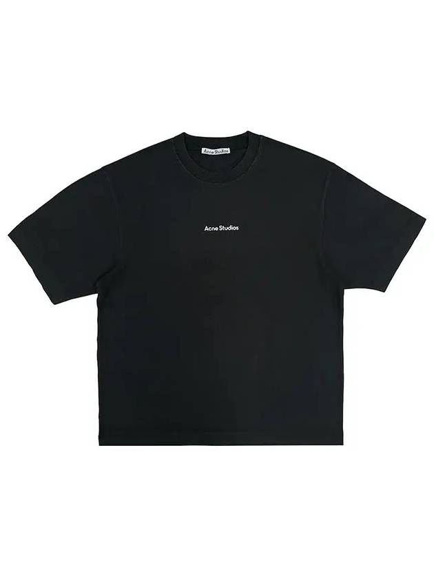 Stamp Logo Cotton Short Sleeve T-Shirt Black - ACNE STUDIOS - BALAAN 3