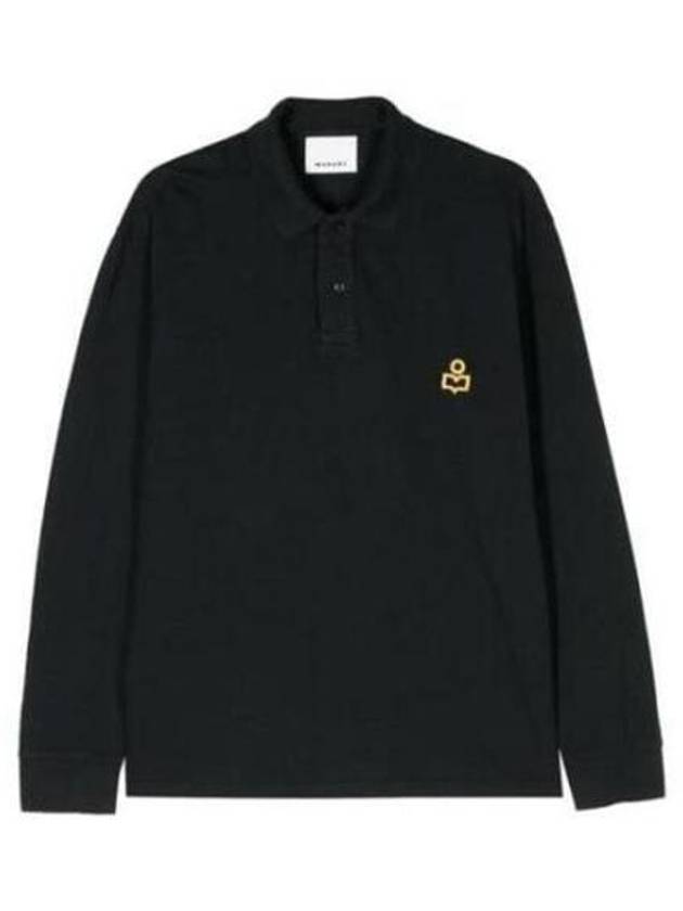 Anafikolo Embroidery Logo Long Sleeve Polo Shirt Black - ISABEL MARANT - BALAAN 2