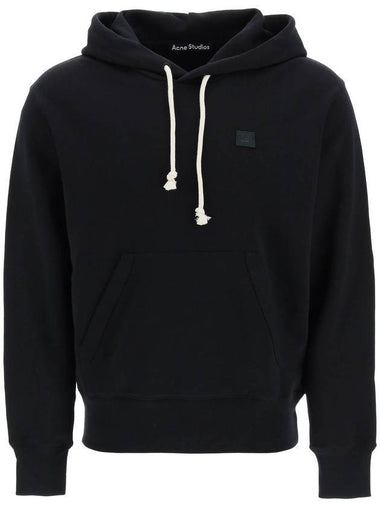 Face Patch Cotton Hoodie Black - ACNE STUDIOS - BALAAN 1