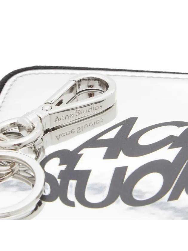 Metallic Logo Print Card Wallet Silver - ACNE STUDIOS - BALAAN 4