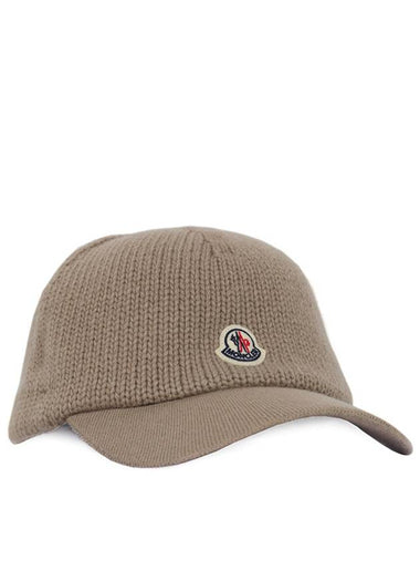 Beige Wool Knit Baseball Cap 3B00021 0U383 513 00057 - MONCLER - BALAAN 1