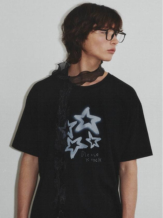 Star Shine Embo Print T Shirt_Black - KINETO - BALAAN 1