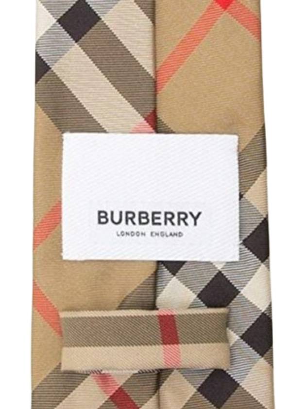 Men's Modern Cut Vintage Check Silk Tie Beige - BURBERRY - BALAAN 5