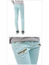 Women's Gold Zipper Mint Jeans 5120 129N C3010 - BALMAIN - BALAAN 4