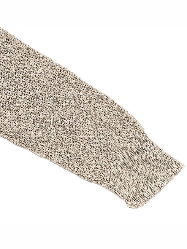 V-neck Basket Weave Hemp Knit Top Beige - MAISON MARGIELA - BALAAN 6