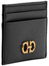 Gancini Card Wallet Black - SALVATORE FERRAGAMO - BALAAN 4