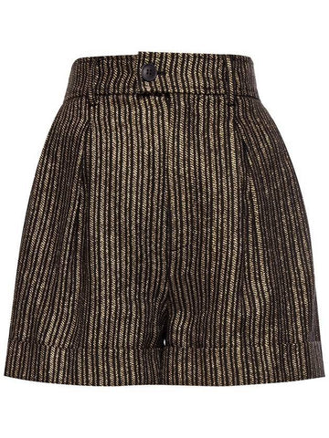 Striped High-Bust Shorts - SAINT LAURENT - BALAAN 1