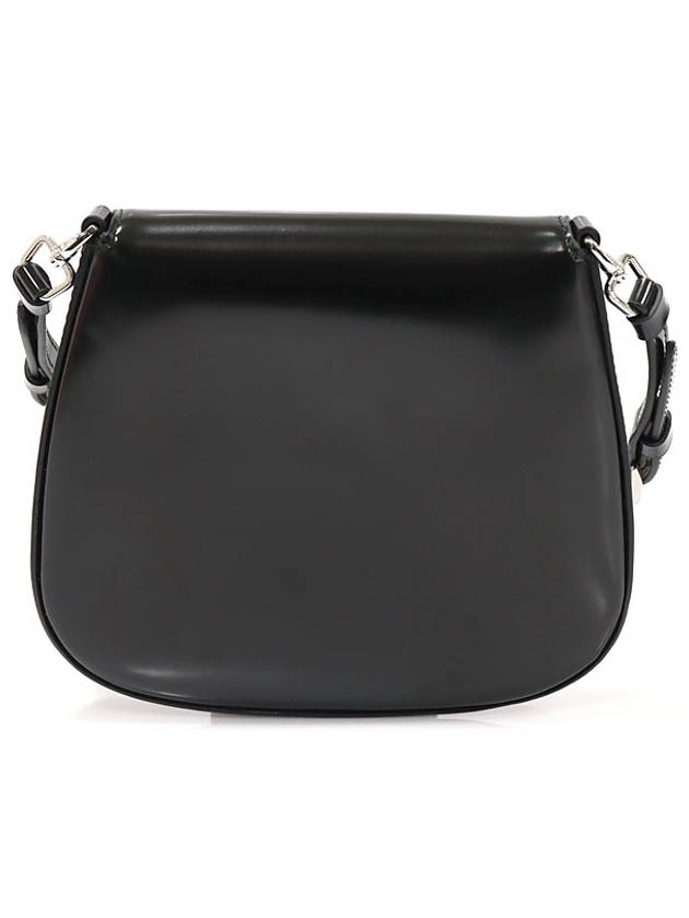 1BH188 Black Brushed Leather Silver Triangle Cleo Mini Hobo Shoulder Bag - PRADA - BALAAN 4