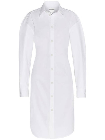 Long Sleeve Shirt Midi Dress White - BOTTEGA VENETA - BALAAN 1