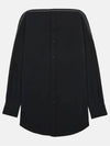 Women's Collarless Long Sleeve Shirt Black - MAISON MARGIELA - BALAAN.