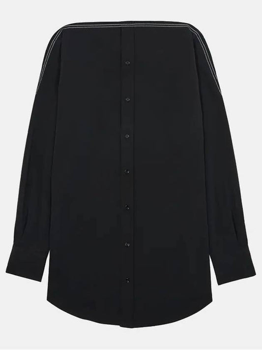 Women's Collarless Long Sleeve Shirt Black - MAISON MARGIELA - BALAAN 2