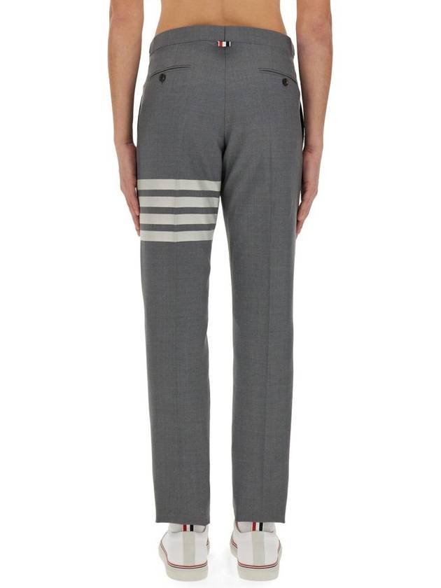 4 Bar Low Rise Slacks Grey - THOM BROWNE - BALAAN 4