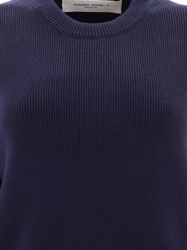 Back Logo Cotton Knit Top Dark Blue - GOLDEN GOOSE - BALAAN 4