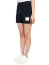 Women's Pique Stripe Rib Gusset Shorts Navy - THOM BROWNE - BALAAN 3