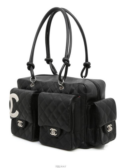 Vintage Cambon Black White Multi Pocket Boston Bag - CHANEL - BALAAN 2