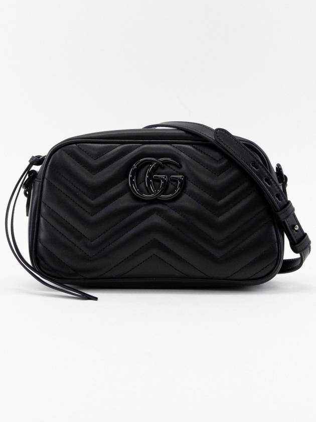 GG Marmont Mini Shoulder Bag Black Leather - GUCCI - BALAAN 3