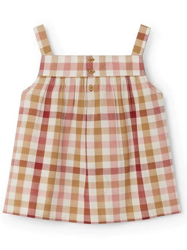 Bonpoint Caramel Lys Gingham-print Sleeveless Cotton Blouse, Size 4Y - BONPOINT - BALAAN 2