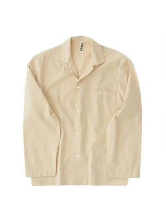 Poplin Pajamas Long Sleeve Shirt Khaki - TEKLA - BALAAN 1